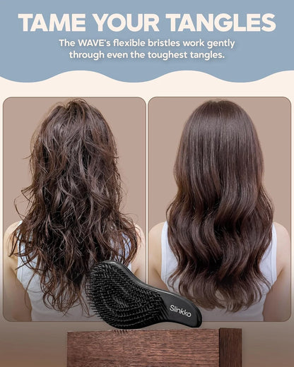 Detangler Brush, Hair Brush for Women, Men & Kids - Detangling Hair Brush for Curly, Thick, Fine & Wavy Hair - Anti-Breakage Wave Brush, Pain-Free Hairbrush, Special Edition Burgundy