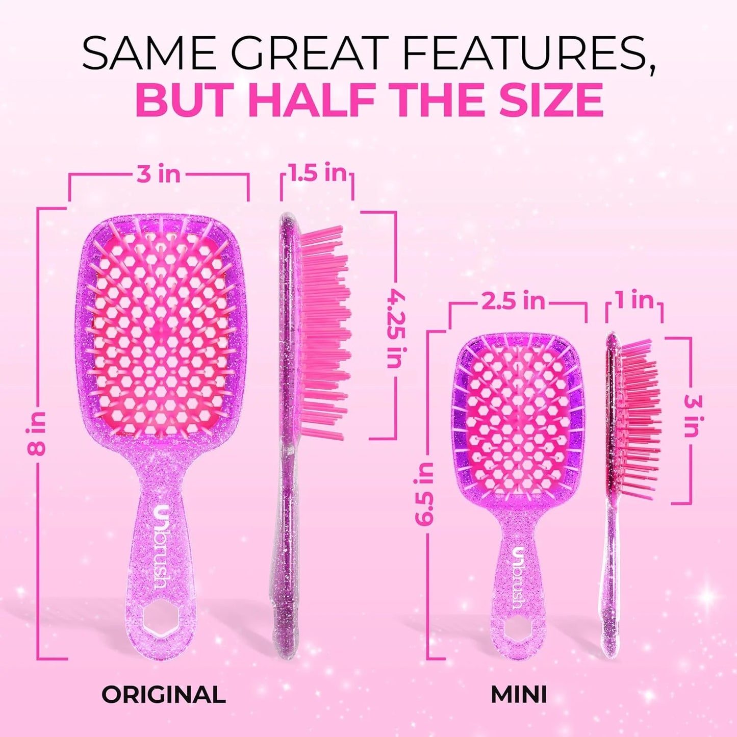 FHI Heat UNbrush Mini Detangling Brush for Wet & Dry Hair