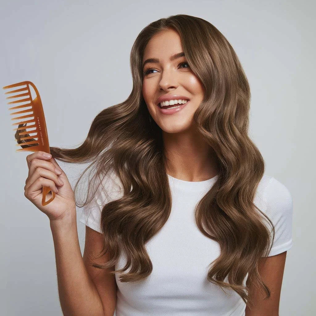 Cricket Ultra Smooth Coconut Conditioning Comb – Infused with Coconut Oil & Keratin for Frizz-Free Shine and Hydration, Ideal for Mid-Length, Thick, and Textured Hair