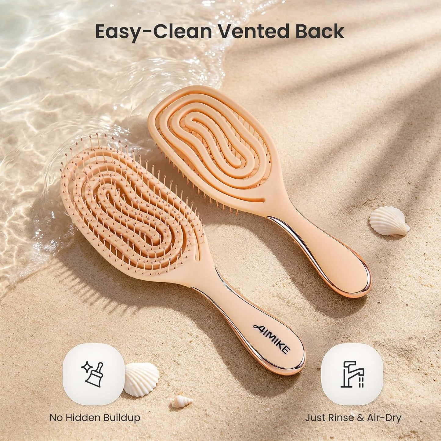 AIMIKE Spiral Hairbrush for Fine Hair, Wet Detangler Brush for Women & Kids