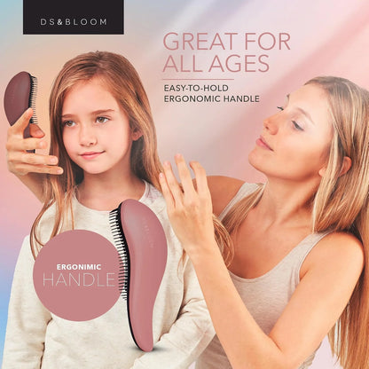 Detangling Brush Set for Women: Hairbrush for Natural, Curly, Wet or Dry Hair - Headband and Hair Claw Included, 3-Piece Accessories Kit