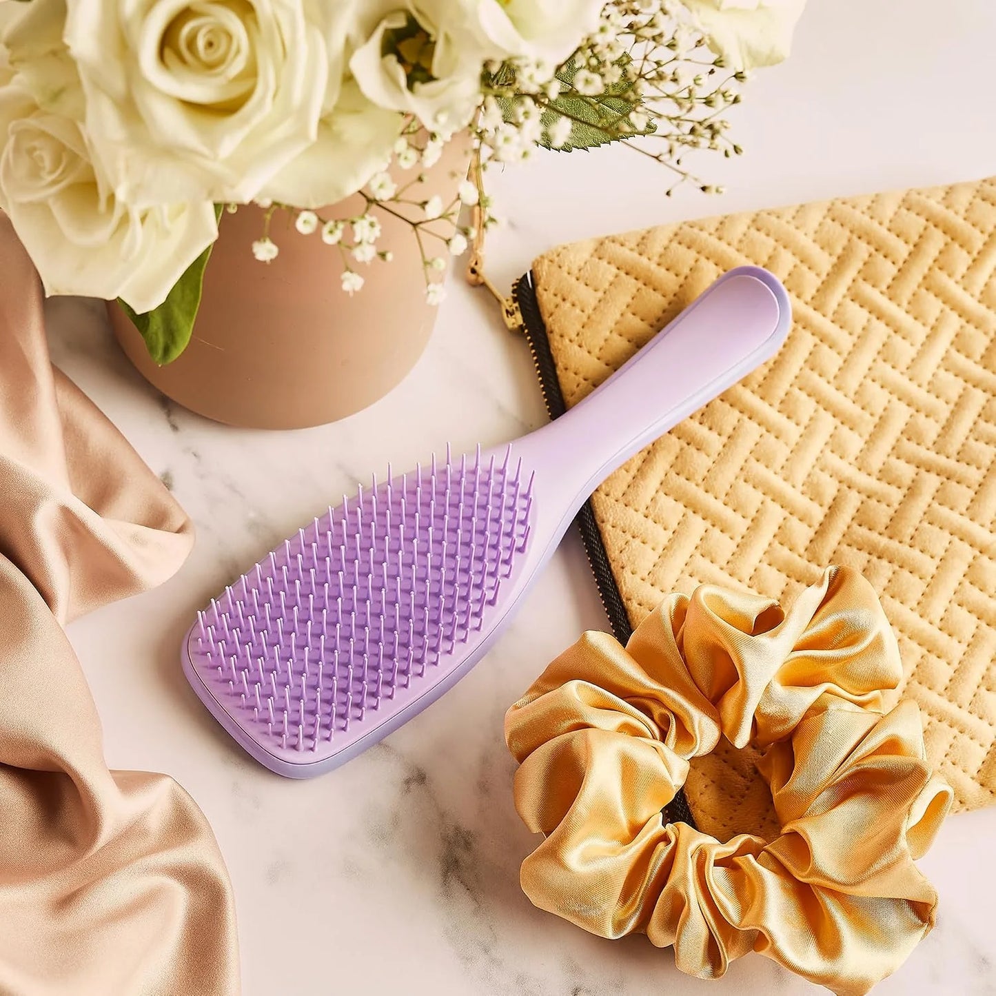 Tangle Teezer Fine and Fragile Ultimate Detangler Hairbrush for Coloured, Fine & Thin Hair - Two-Tiered Soft Flex Teeth Reduce Breakage & Pulling - Gentle on Delicate Hair - Hypnotic Heather