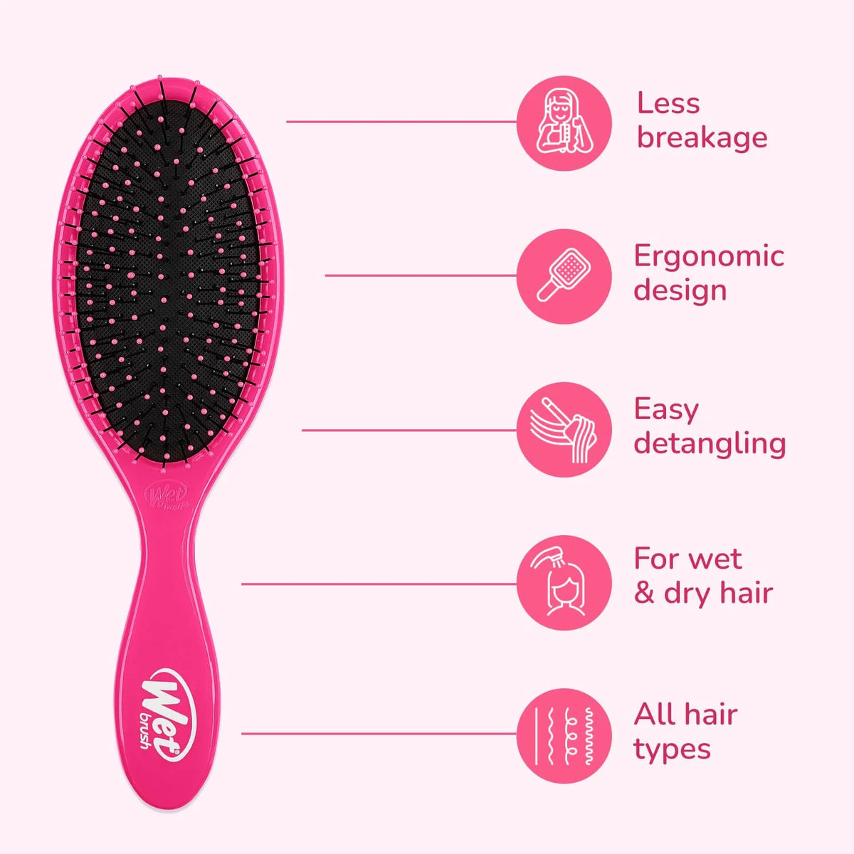 Wet Brush_Detangling Brush, Original Detangler (Pink & Purple),Wet & Dry Tangle-Free Hair Brush_Women & Men, No Tangle, Soft & Flexible Bristles for Straight,Curly & Thick Hair, 2 Count (Pack of 12)
