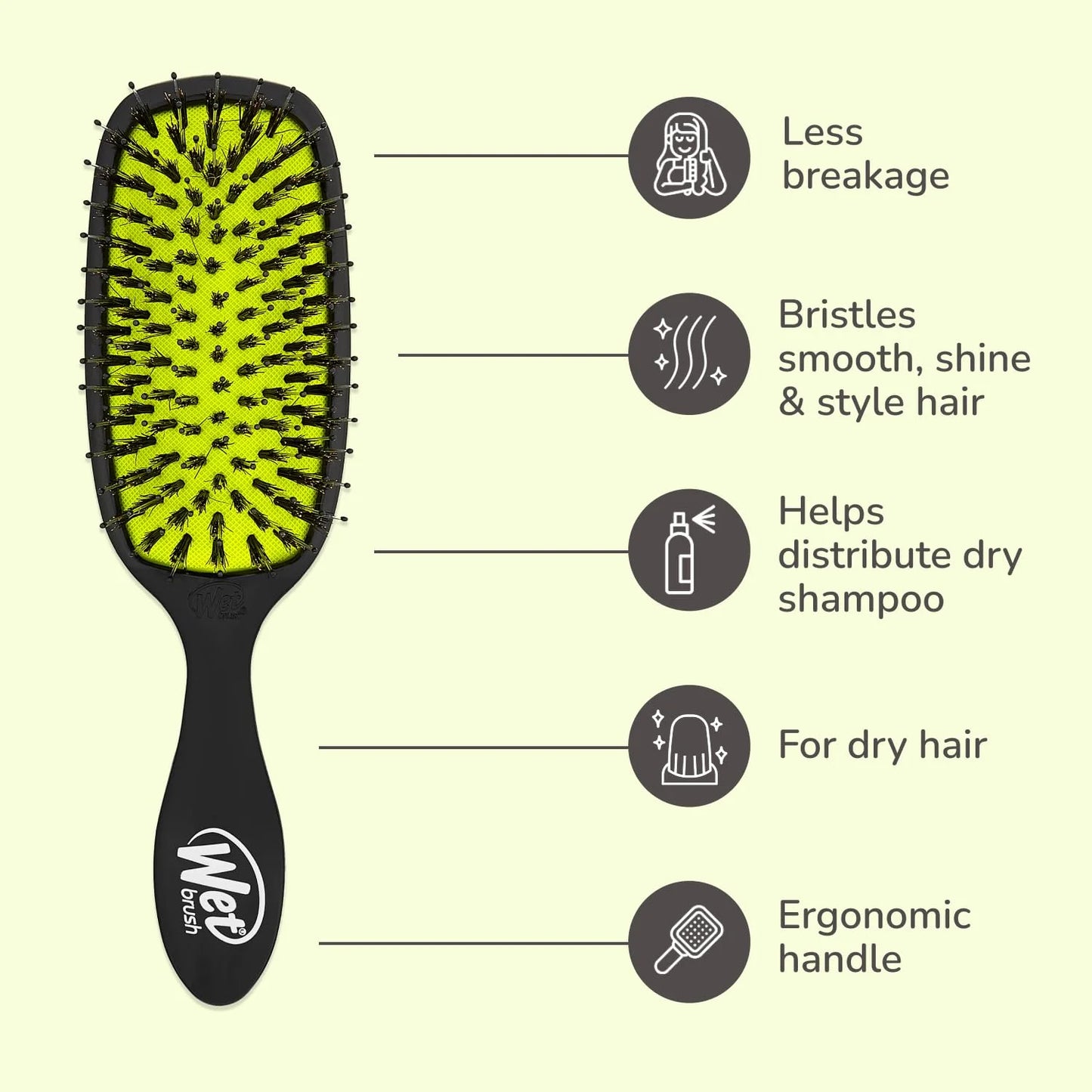 Wet Brush Shine Enhancer Hair Brush, Pink - Exclusive Ultra-soft IntelliFlex Bristles - Natural Boar Bristles Leave Hair Shiny And Smooth For All - For Women, Men, Wet And Dry Hair