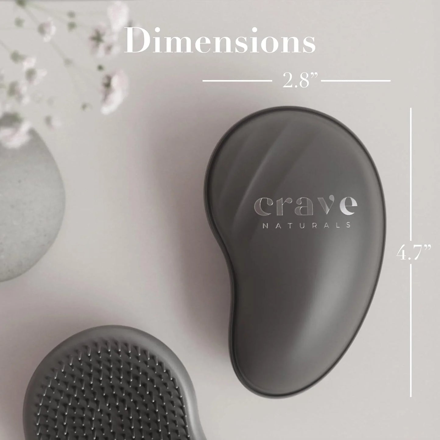 Crave Naturals Mini Detangler Hair Brush Turquoise – Glide Thru Hair Detangler Brush for Women, Kids & Toddlers – Gentle Scalp Care, No-Pain Tangle-Free Hairbrush for All Hair Types, Travel Hair Brush