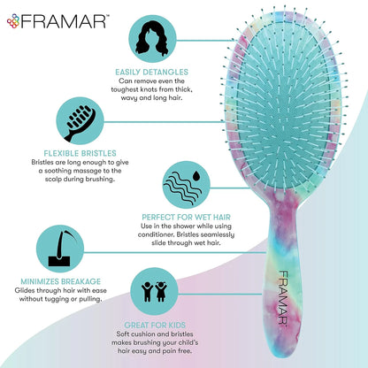 FRAMAR Wet Hair Brush Detangler, Detangling Hairbrush For Women – Giraffe