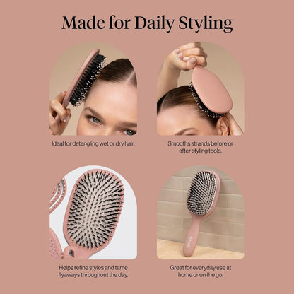 Kitsch Smooth & Polish Hair Brushes For Women and Men - Black