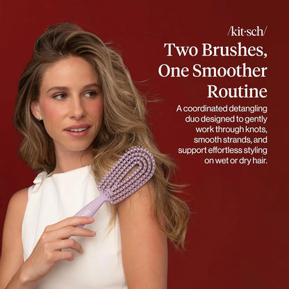 Kitsch Flexi Flow Detangler Brush, Hair Brushes For Women - Black