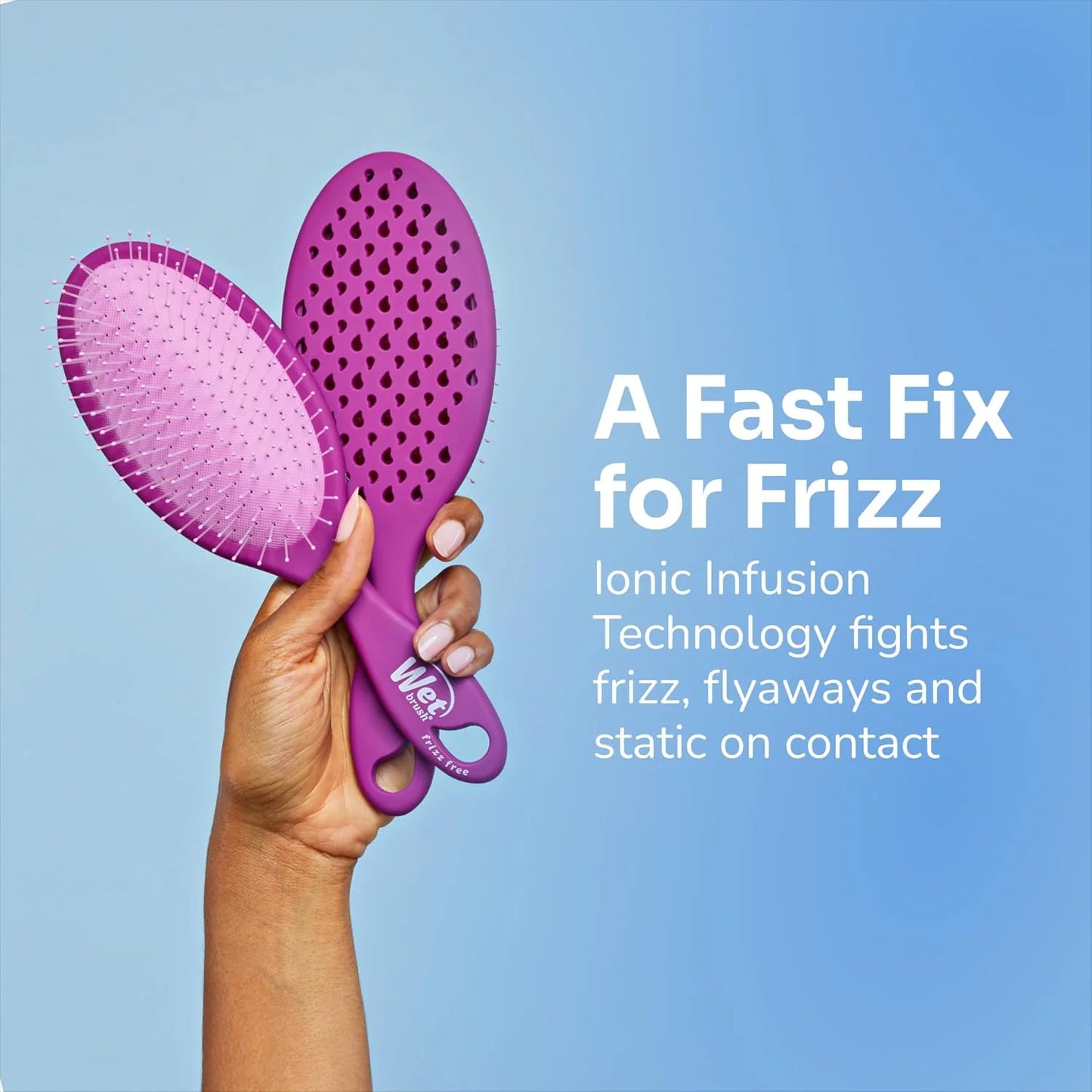 Wet Brush Frizz-Free Detangler Brush with Ionic Technology, Pink, Provides Frizz Control, Reduces Static, and Smooths All Hair Types, Best For Dry Hair, Made for Women, Men & Kids