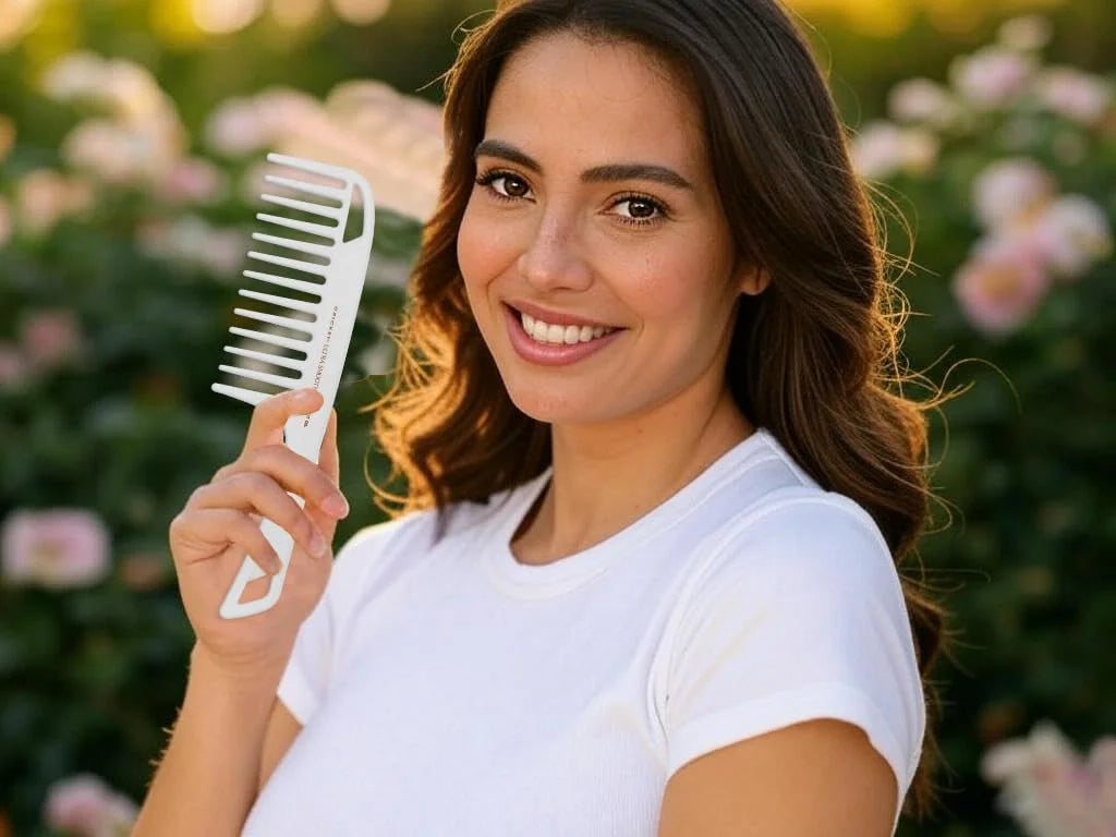Cricket Ultra Smooth Coconut Conditioning Comb – Infused with Coconut Oil & Keratin for Frizz-Free Shine and Hydration, Ideal for Mid-Length, Thick, and Textured Hair