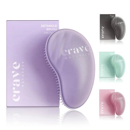 Crave Naturals Mini Detangler Hair Brush Turquoise – Glide Thru Hair Detangler Brush for Women, Kids & Toddlers – Gentle Scalp Care, No-Pain Tangle-Free Hairbrush for All Hair Types, Travel Hair Brush