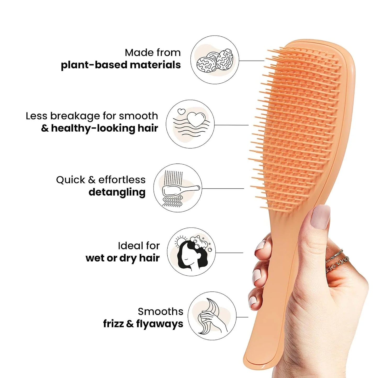 Tangle Teezer Plant-Based Ultimate Detangler Curly Hair Brush, Yellow