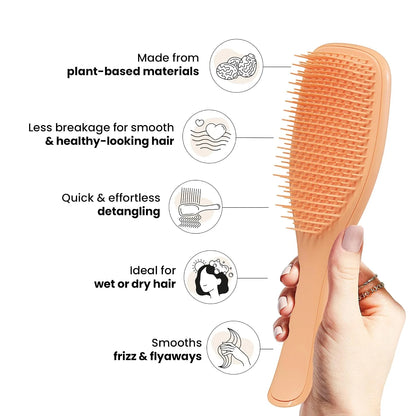 Tangle Teezer Plant-Based Ultimate Detangler Curly Hair Brush, Yellow