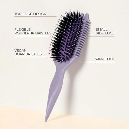 Bounce Curl Volume EdgeLift Brush, 5-In-1 Styling Tool Defined Curls Purple