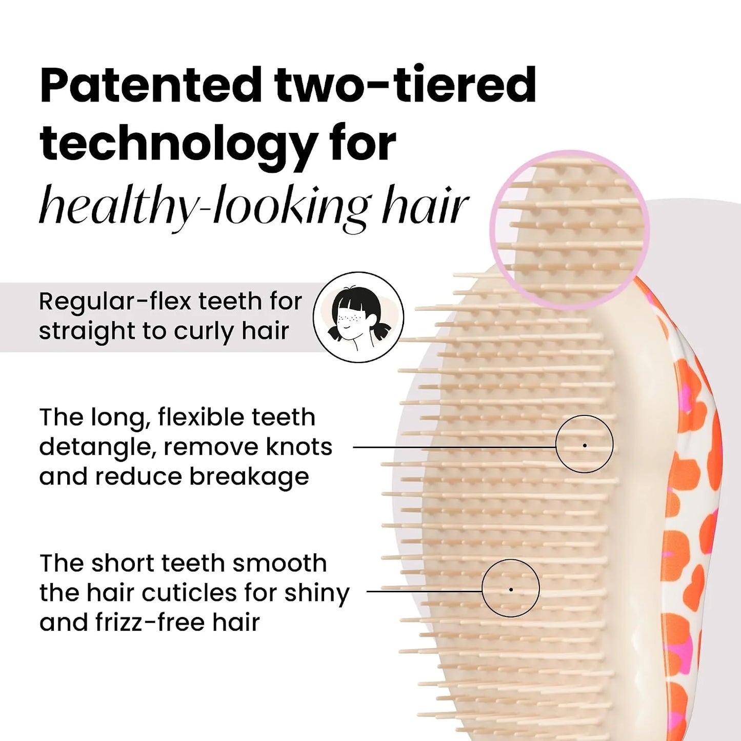 Tangle Teezer |The Original Mini Detangling Hairbrush | Palm Size Perfect for Kids & Travelling | Ideal for Wet & Dry Hair |Reduces Flyaways | Orange Safari