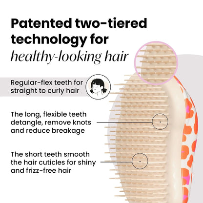 Tangle Teezer |The Original Mini Detangling Hairbrush | Palm Size Perfect for Kids & Travelling | Ideal for Wet & Dry Hair |Reduces Flyaways | Orange Safari