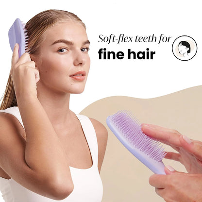 Tangle Teezer Fine and Fragile Ultimate Detangler Hairbrush for Coloured, Fine & Thin Hair - Two-Tiered Soft Flex Teeth Reduce Breakage & Pulling - Gentle on Delicate Hair - Hypnotic Heather