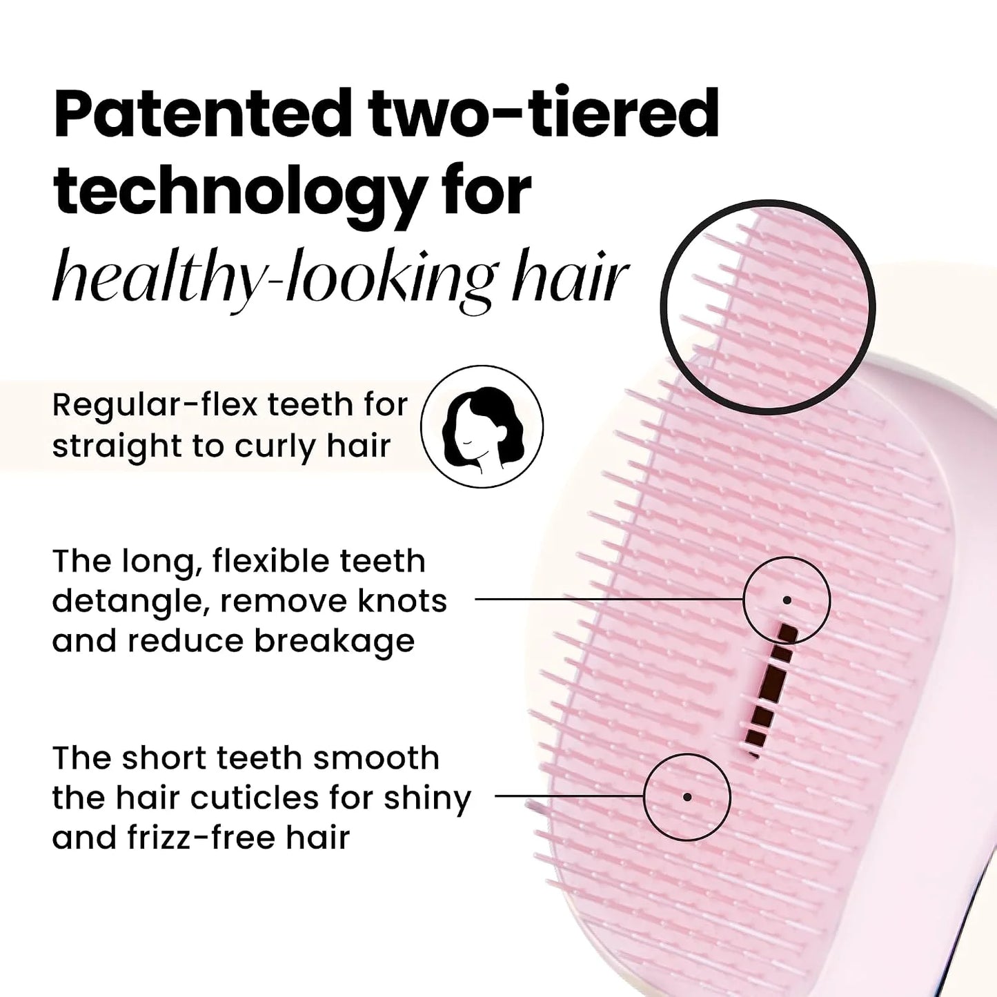Tangle Teezer Compact styler detangling hairbrush, rose gold black, 1 Gram