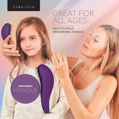Detangling Brush Set for Women: Hairbrush for Natural, Curly, Wet or Dry Hair - Headband and Hair Claw Included, 3-Piece Accessories Kit