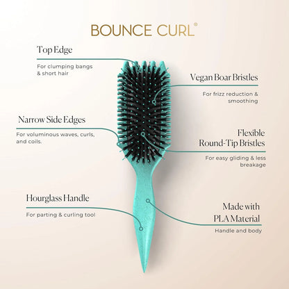 Bounce Curl Volume EdgeLift Brush, 5-In-1 Styling Tool Defined Curls Purple