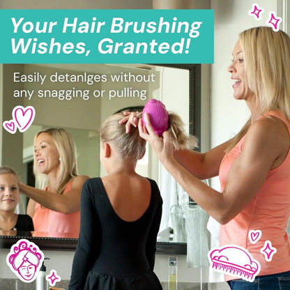 Knot Genie Detangling Hair Brush for Kids (Peaceful Purple) | Original Size | Perfect Detangling Brush for Curly Hair, Gently Separate Tangles, Leaves Hair Smooth and Shiny