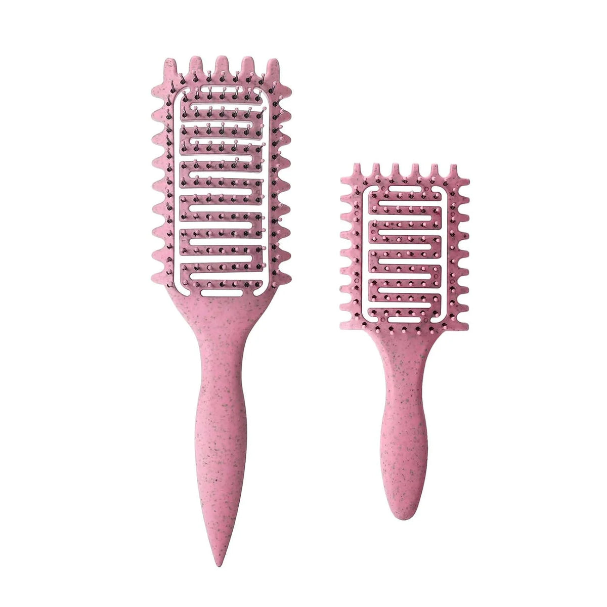 Curl Defining Brush for Curly Hair, Vented Detangling Hair Brush for Wet and Dry Styling, Curved Brush for Shaping and Smoothing Curl Clumps, Lightweight Hair Brush (2Pcs Black)