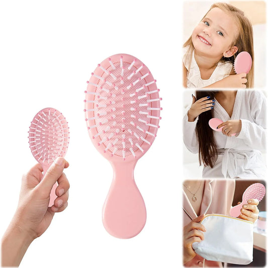 2P Mini Hair Brush,Brush Squirt Detangling Brush,Mini Detangler Brush, No Tangle Ultra-Soft IntelliFlex Bristles,with Ease Knots Without Tears or Breakage (Bright flour)