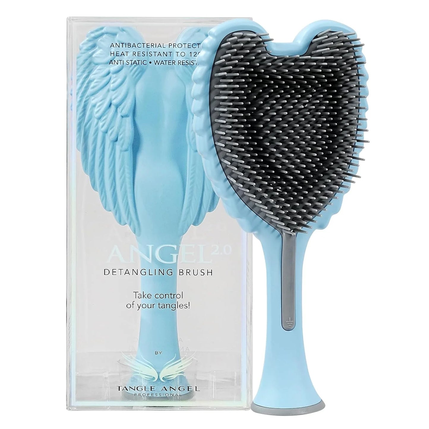 Detangling Hair Brush - Anti Static Angel Wing Hair Brush with Soft & Flexible Bristle for Straight & Wavy Hair - Tangle Angel Hair Detangler Brushes for Blow Drying & Shower - Two Tone Lilac Ivory
