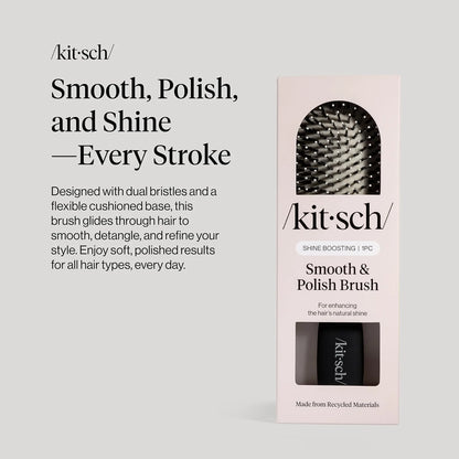 Kitsch Smooth & Polish Hair Brushes For Women and Men - Black