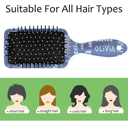 Personalized Name Hair Brush Detangler Brush Gifts for Women Man Custom Detangler-Hair-Brush Kids-Toddler-Girls for Travel All Hair Types