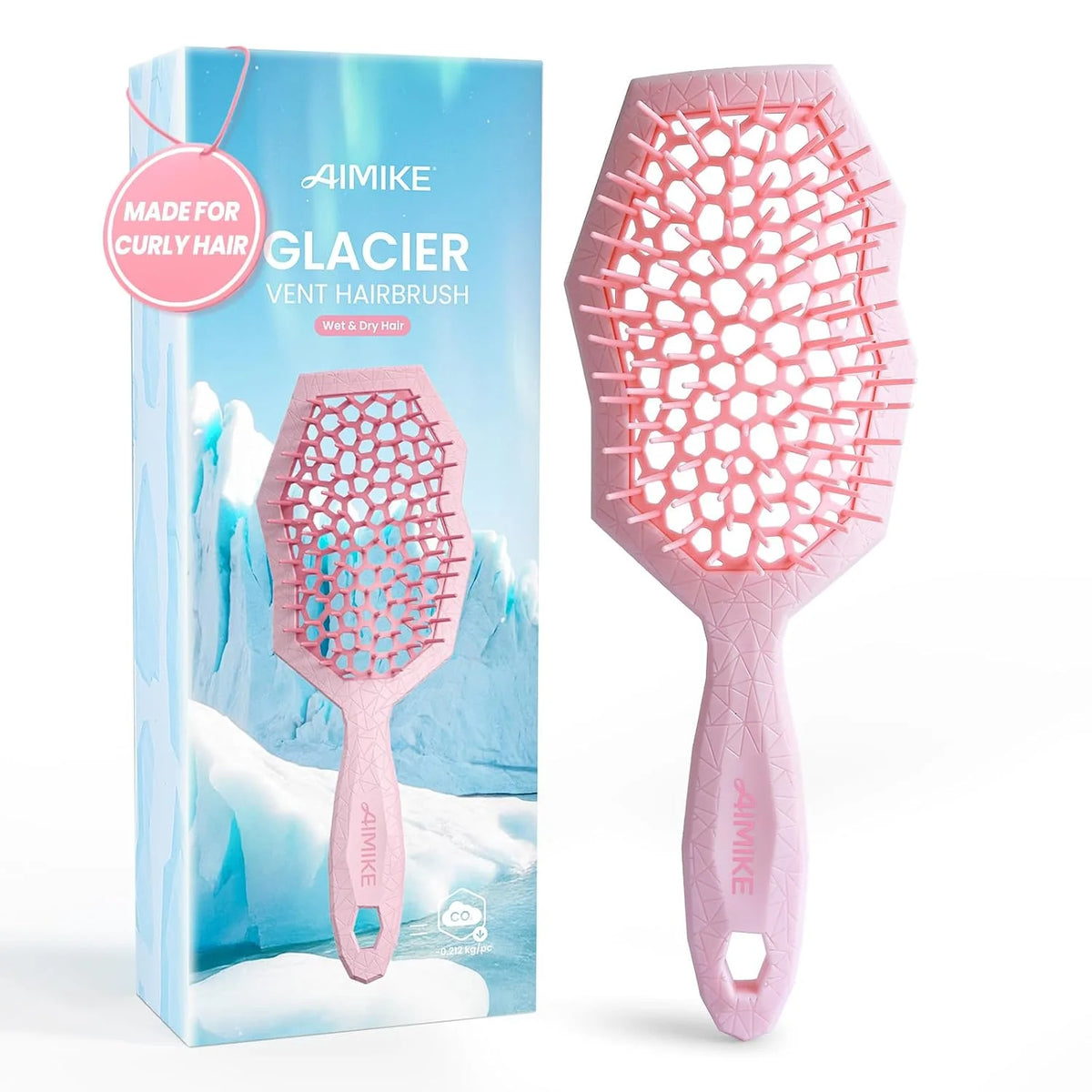 AIMIKE Glacier Detangler Brush for Curly Hair, Wet & Dry Hair Brush