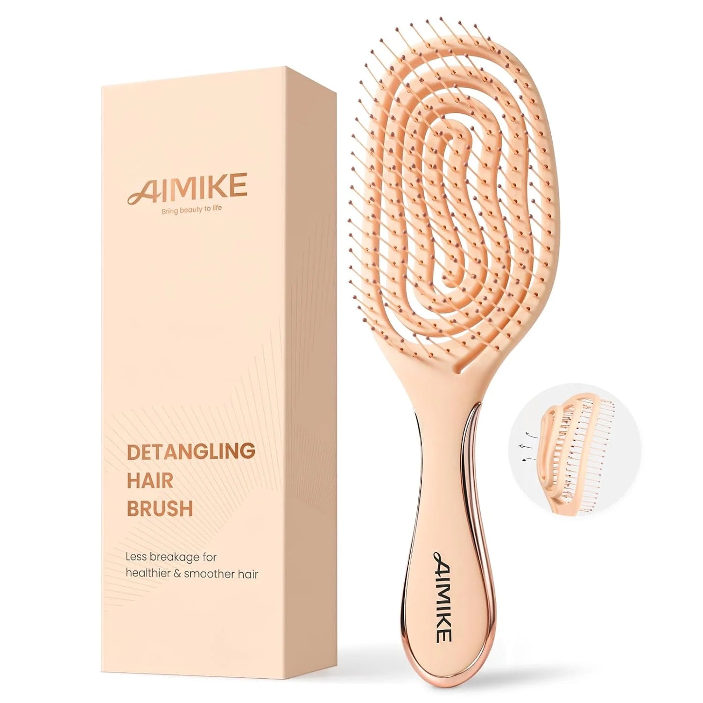 AIMIKE Spiral Hairbrush for Fine Hair, Wet Detangler Brush for Women & Kids