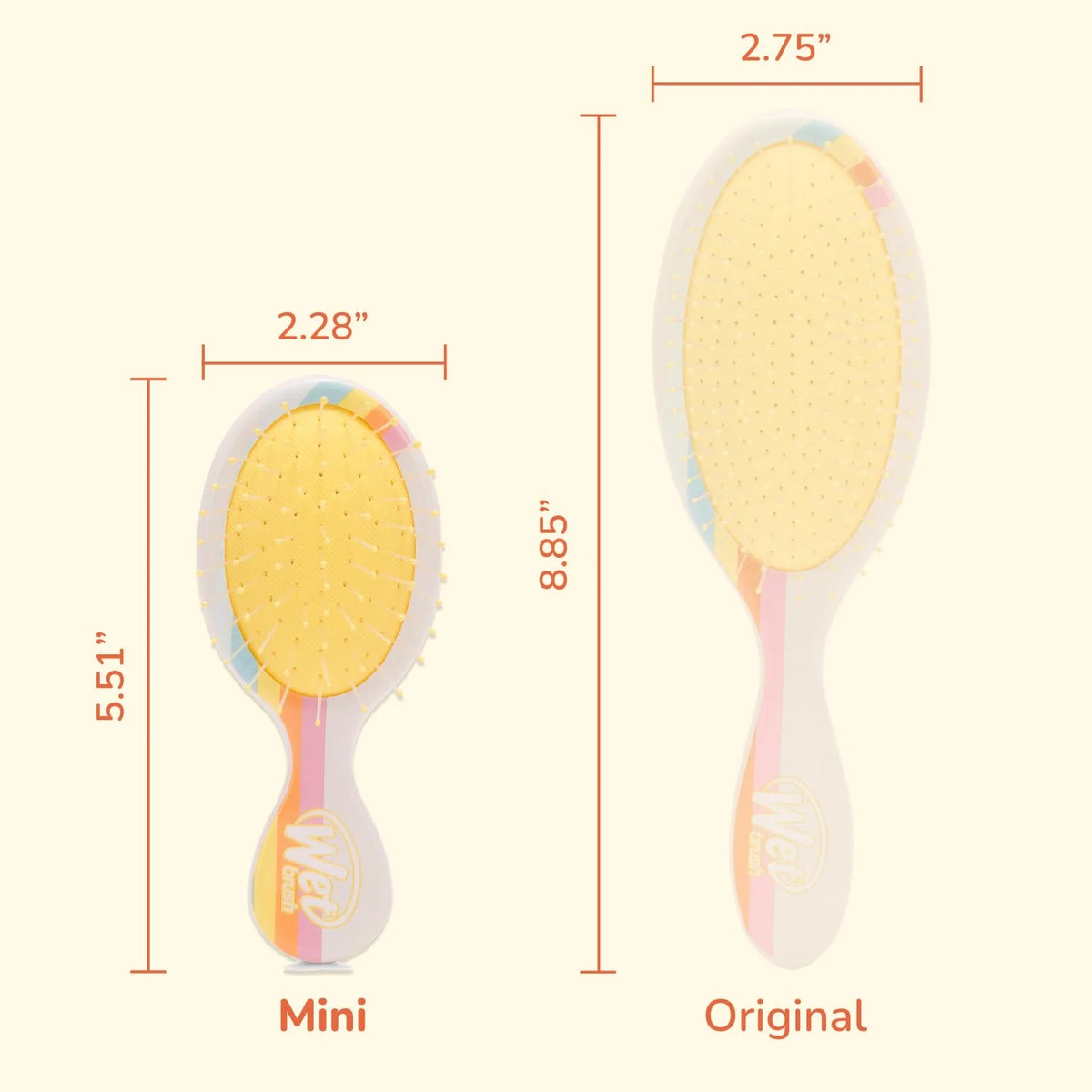 Wet Brush Mini Detangler Travel Hair Brush, Rainbow, All Hair Types