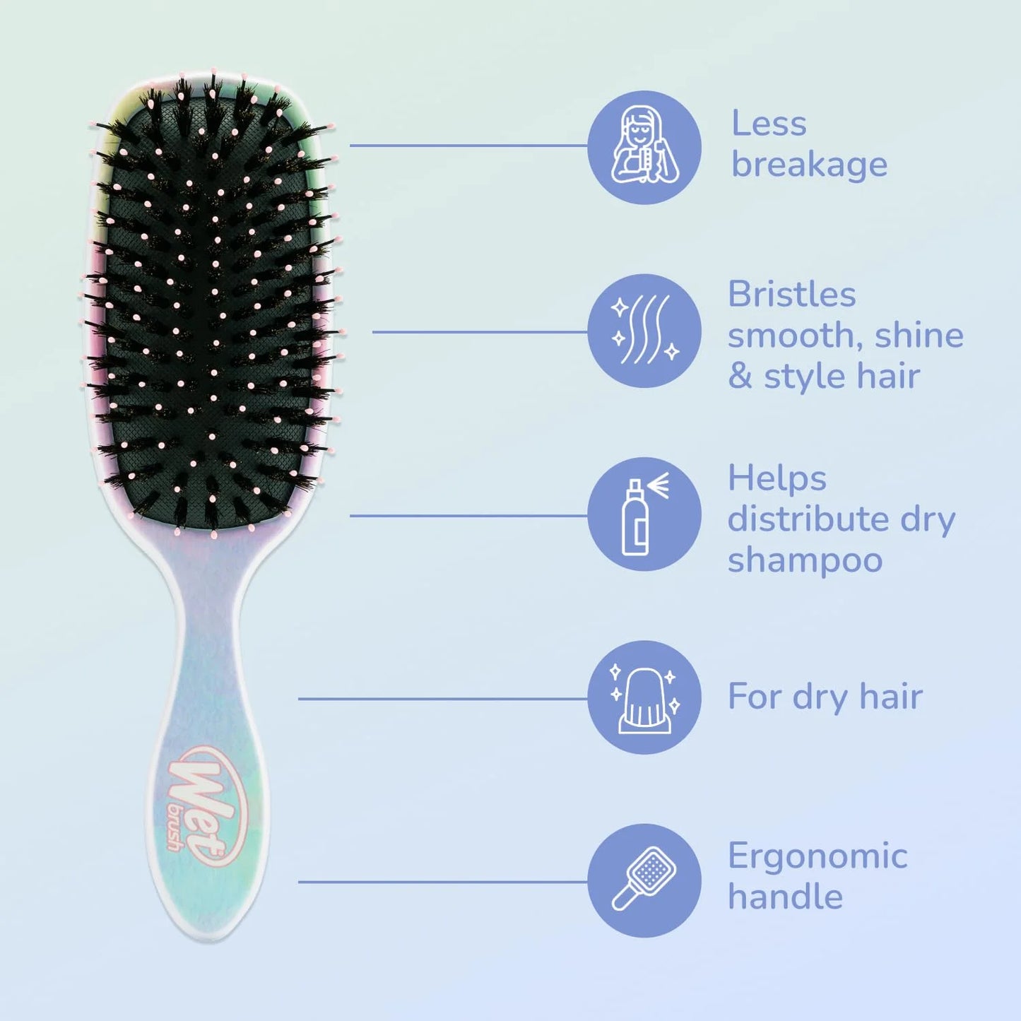 Wet Brush Shine Enhancer Hair Brush, Pink - Exclusive Ultra-soft IntelliFlex Bristles - Natural Boar Bristles Leave Hair Shiny And Smooth For All - For Women, Men, Wet And Dry Hair