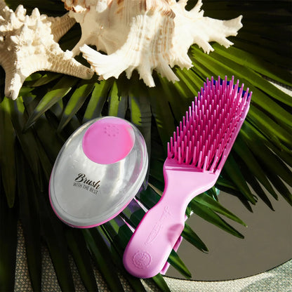 Yellow Detangler Brush by Felicia Leatherwood - For Kinky, Curly, Wavy 4c or Straight Hair - Tame Your Tangles Smooth Your Coils - Pain Free for All Ages
