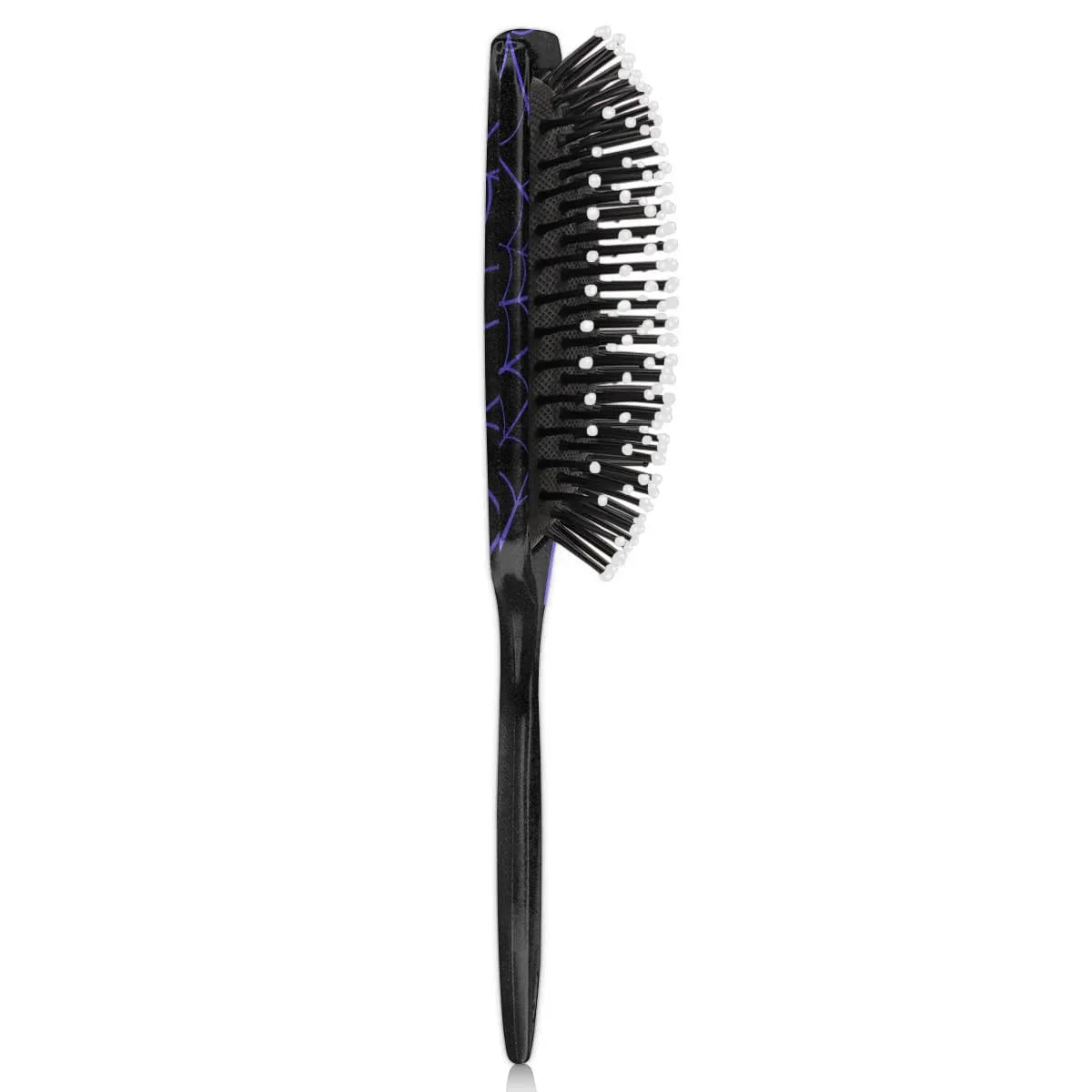 Personalized-Kids-Hair-Brush for Boy Girls Custom Gift Detangler Brush Soft Bristle Hair Brushes Travel Hair Brush for All Hair Types Christmas Hallowmas Spider Web Sliver Dot