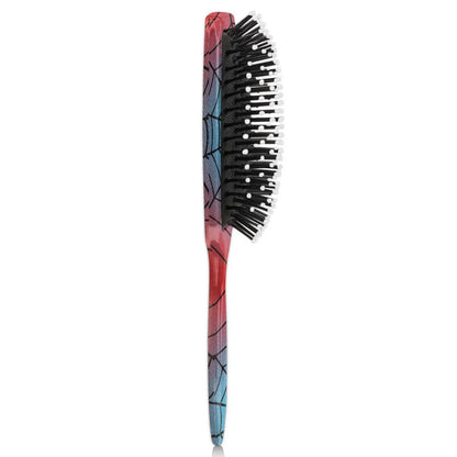Personalized-Kids-Hair-Brush for Boy Girls Custom Gift Detangler Brush Soft Bristle Hair Brushes Travel Hair Brush for All Hair Types Christmas Hallowmas Spider Web Sliver Dot