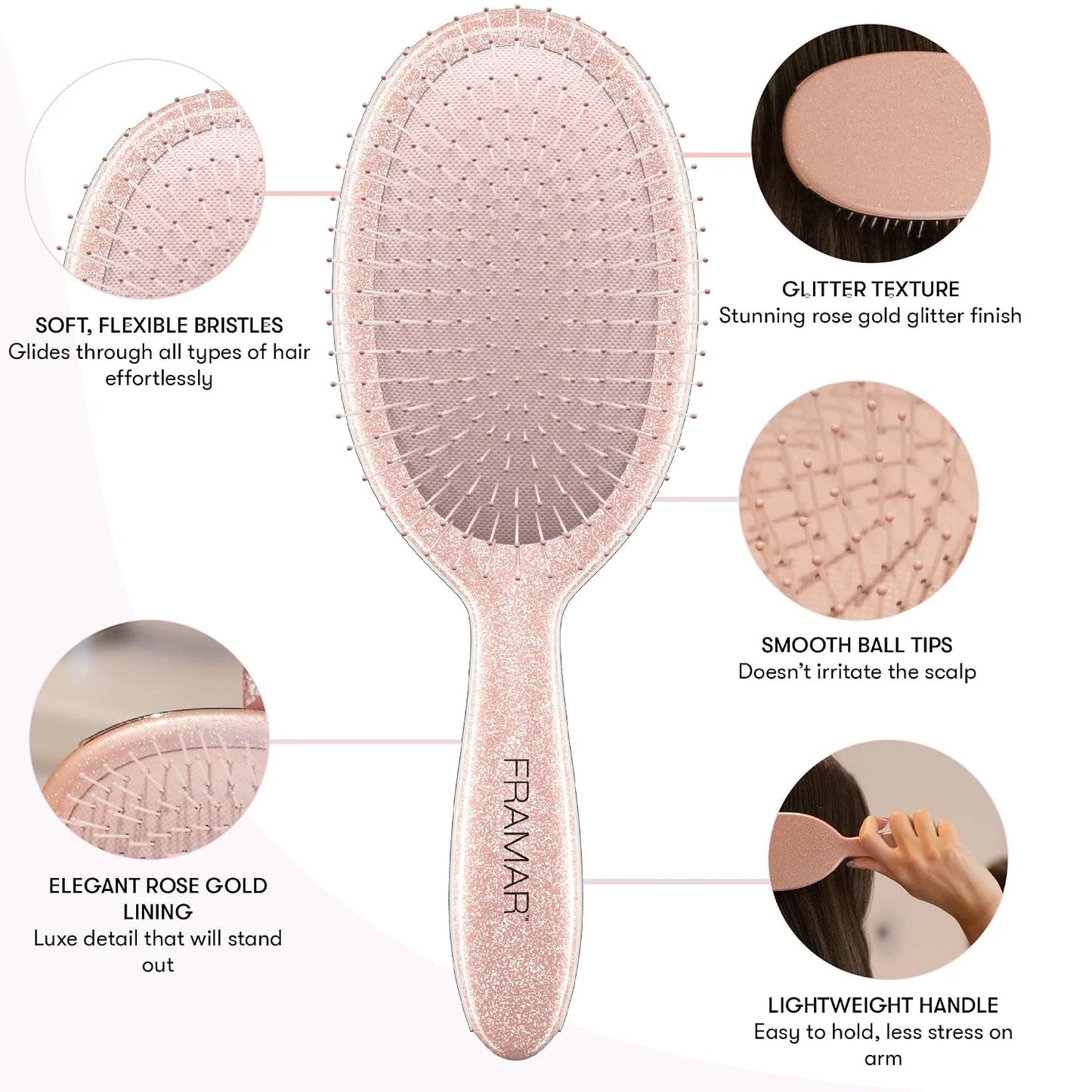 FRAMAR Wet Hair Brush Detangler, Detangling Hairbrush For Women – Giraffe