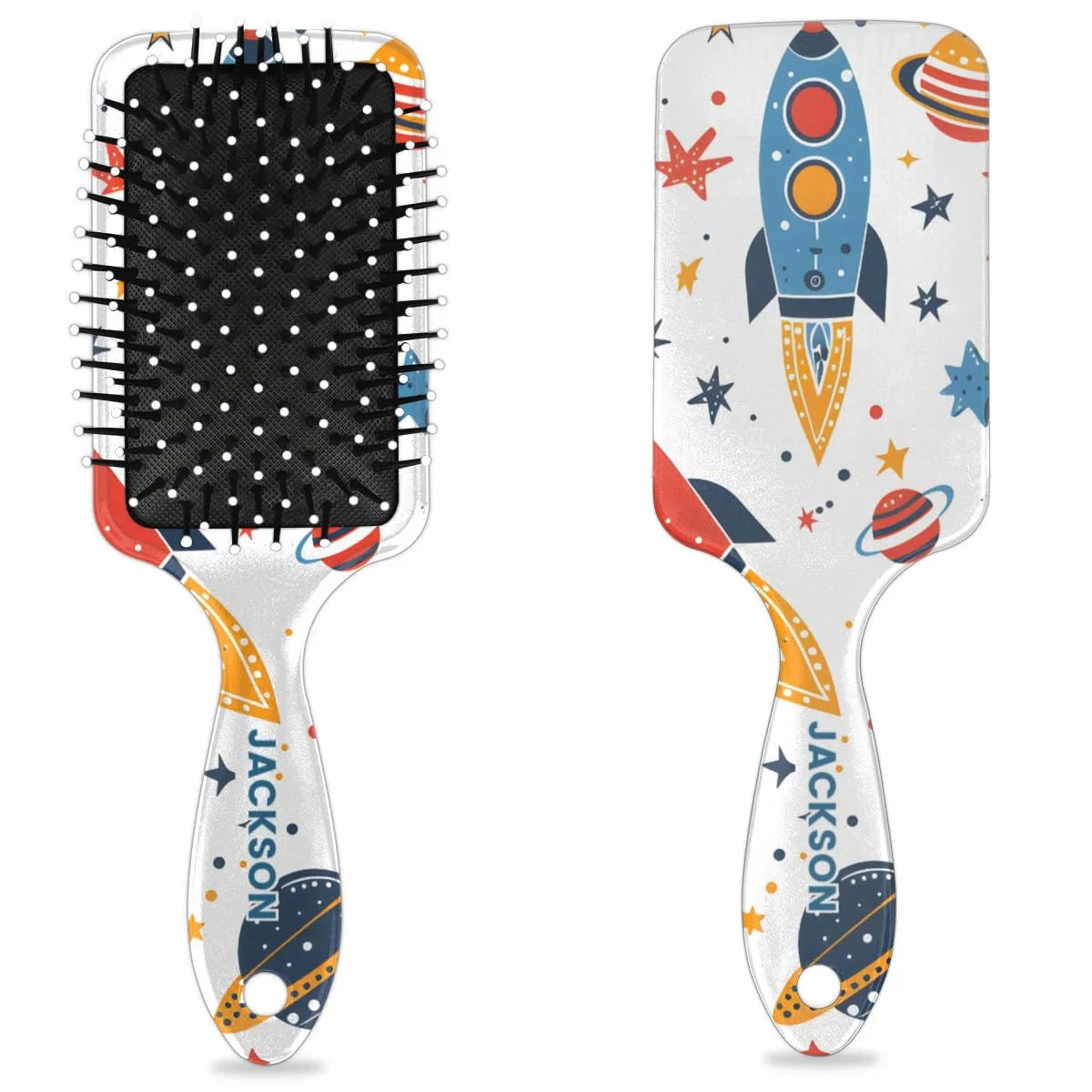 Personalized Cool-Rocket Detangler-Hair-Brush for Kids-Boys,Glides Through Tangles Comb,Custom Name Hair Brushes for All Hair Types Wet/Dry/Curly/Thick Hair,Dark Blue