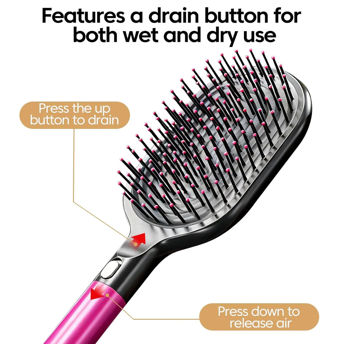 Anti-Static Detangling Hair Brush with Storage Box & Base, Rose Red