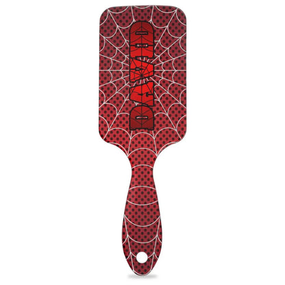 Personalized-Kids-Hair-Brush for Boy Girls Custom Gift Detangler Brush Soft Bristle Hair Brushes Travel Hair Brush for All Hair Types Christmas Hallowmas Spider Web Sliver Dot