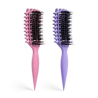Curly Hair Brush Candybrush Curl Defining Brush for Detangling Shaping and Defining Curls for Women, Men, Wet & Dry Hair (Green Pink)