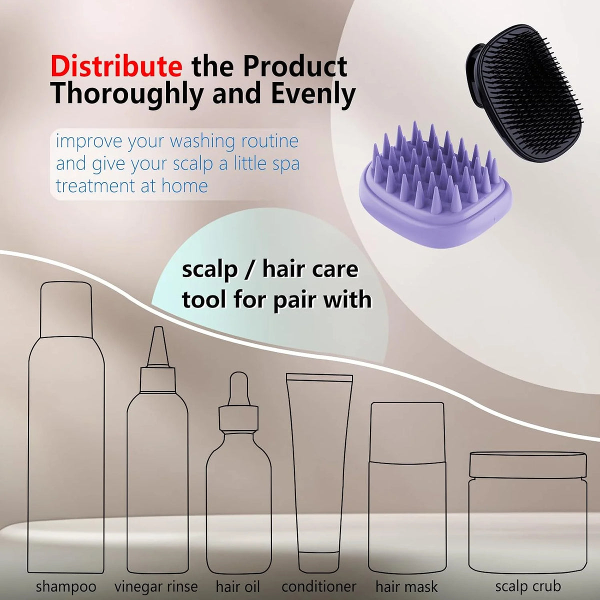 Scalp Scrubber Massager Shampoo Brush,Exfoliator for Dandruff & Hair Growth