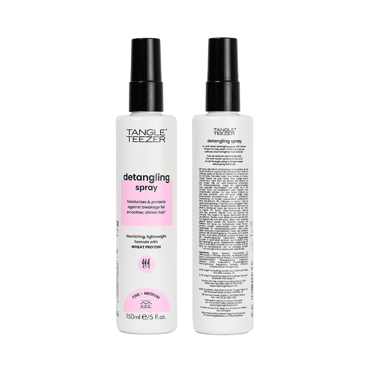 Tangle Teezer Detangling Spray for Fine & Medium Hair - Moisturises, Nourishes, Strengthens - Made with Wheat Protein - Vegan & Cruelty Free Gentle & Quick Detangling