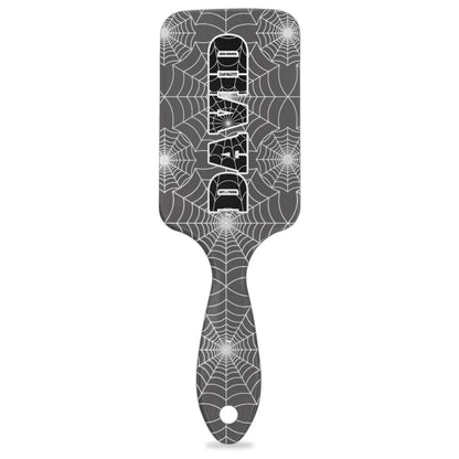 Personalized-Kids-Hair-Brush for Boy Girls Custom Gift Detangler Brush Soft Bristle Hair Brushes Travel Hair Brush for All Hair Types Christmas Hallowmas Spider Web Sliver Dot