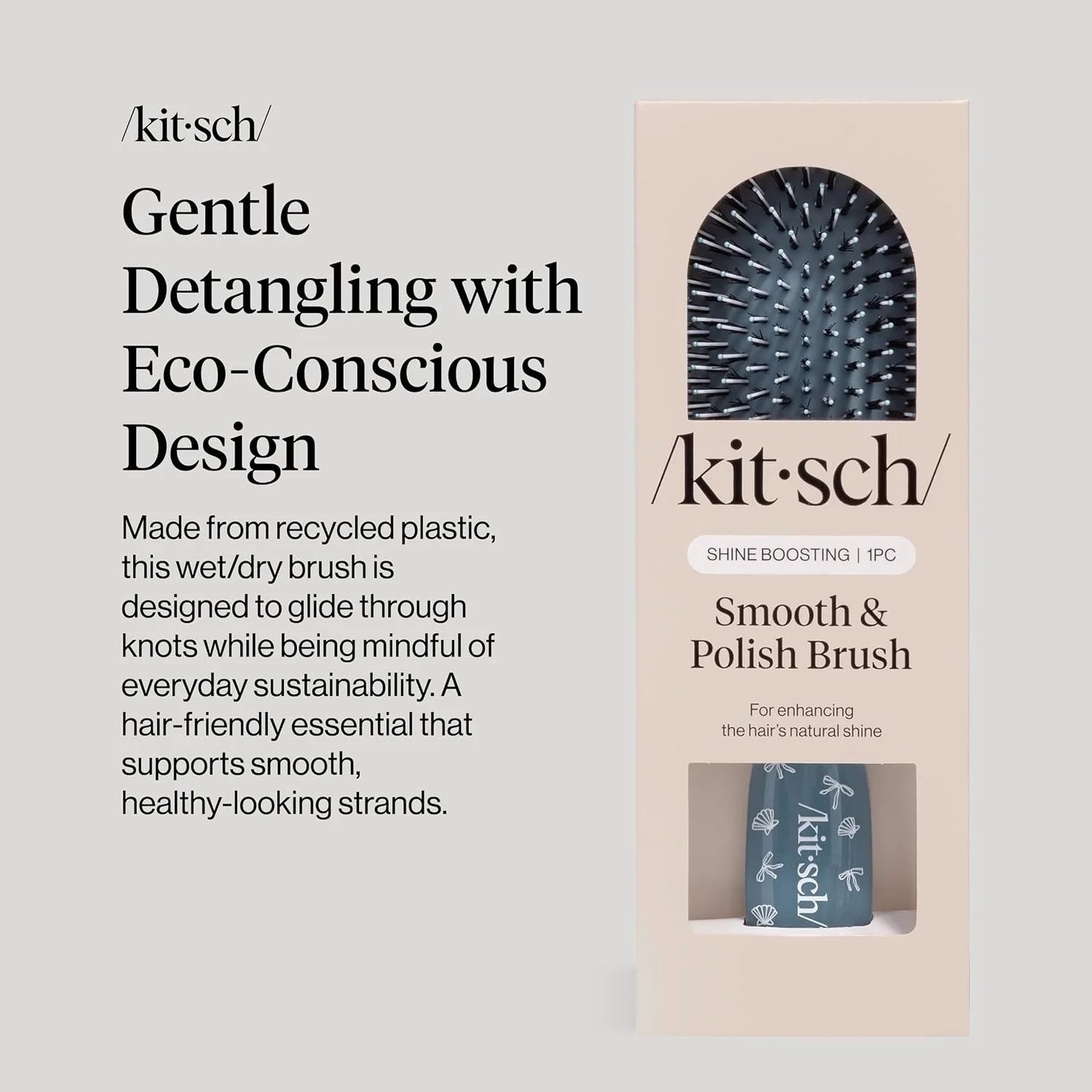 Kitsch Smooth & Polish Hair Brushes For Women and Men - Black