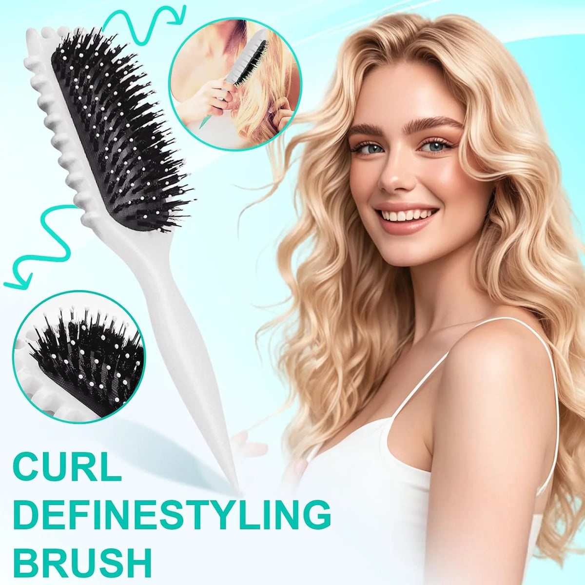 Candy Brush,Curly Hair Brush,Curl Defining Brush,Shaping and Defining Curls for Women Hair Brush for Combing and Shaping,Reduce Pulling and Curl Separation For Defined Curls(Purple)