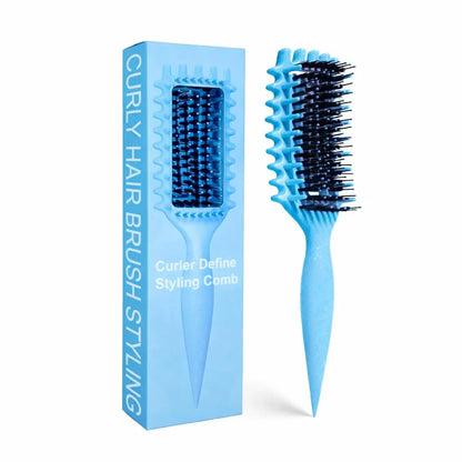 Curly Hair Brush Candybrush Curl Defining Brush for Detangling Shaping and Defining Curls for Women, Men, Wet & Dry Hair (Green Pink)