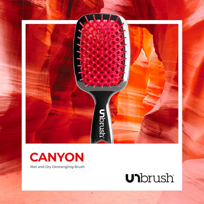 FHI Heat UNbrush Detangling Brush for Pain-Free Brushing on All Wet or Dry Hair Types — Durable DuoFlex Anti-Static Bristles, Lightweight Handle, Vented Hair Brush