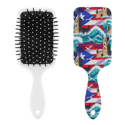 Women Girls Ladies Hair Brush Purple Black Buffalo Check Plaid Pattern, Paddle Brush for Detangling Scalp Massage, Cushion Hairbrush for Long Thick Curly Hair